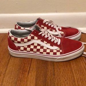 Like new Red Check vans